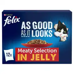 Iceland FELIX As Good As it Looks Meaty Selection in Jelly Wet Cat Food 12x100g offer