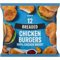 Iceland Iceland 12 (approx.) Breaded Chicken Breast Burgers 660g offer