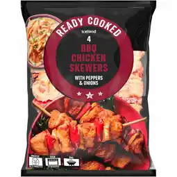 Iceland Iceland 4 BBQ Chicken Skewers with Peppers & Onions 340g offer