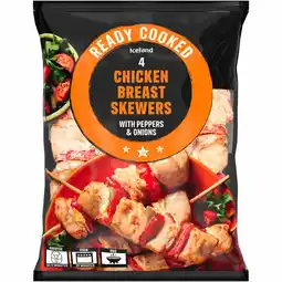 Iceland Iceland 4 Chicken Breast Skewers with Peppers & Onions 340g offer