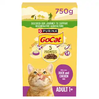Iceland GO-CAT Chicken and Duck Dry Cat Food 750g offer