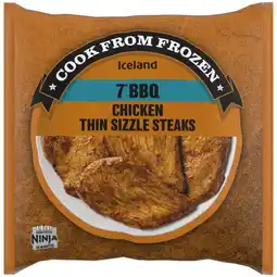 Iceland Iceland 7 BBQ Chicken Sizzle Steaks 450g offer