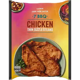 Iceland Iceland 7 BBQ Chicken Sizzle Steaks 450g offer