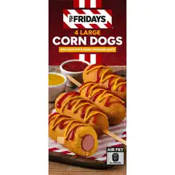 Iceland TGI Fridays 4 Corn Dogs with Ketchup & Honey Mustard Sauce 400g offer