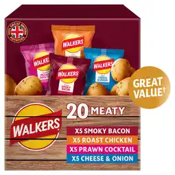 Iceland Walkers Meaty Variety Multipack Crisps Box 20 x 25g offer