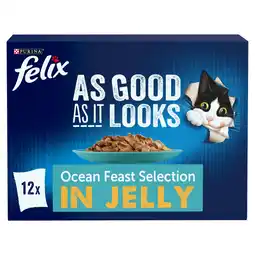 Iceland FELIX As Good As it Looks Ocean Feasts Wet Cat Food 12x100g offer