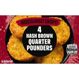 Iceland Iceland 4 Hash Brown Quarter Pounders 456g offer