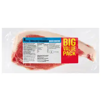 Iceland Iceland 4 Rashers (Approx) Thick Cut Unsmoked Back Bacon 720g offer