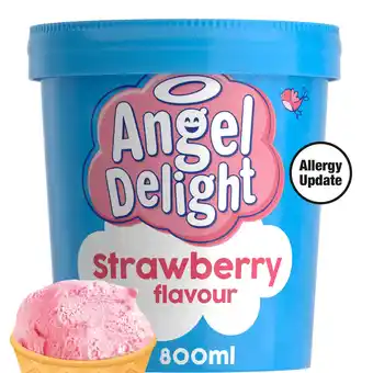 Iceland Angel Delight Soft Serve Ice Cream Tub Strawberry Flavour 800ml offer