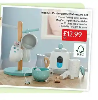Aldi Wooden Kettle - Coffee - Tableware Set offer
