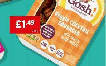Lidl Gosh Veggie Cocktail Sausages offer