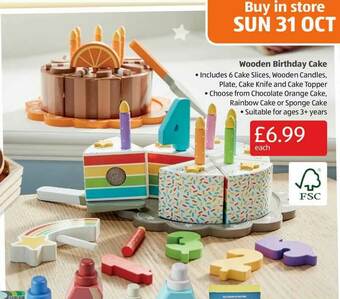 Aldi Wooden Birthday Cake offer