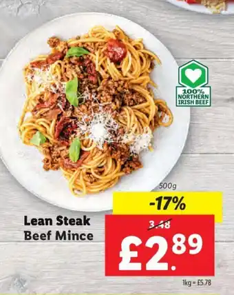 Lidl Lean Steak Beef Mince offer