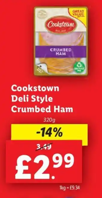 Lidl Cookstown Deli Style Crumbed Ham offer
