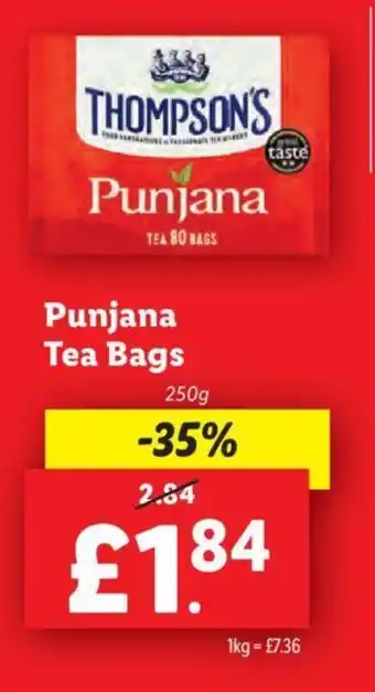 Lidl Punjana Tea Bags offer