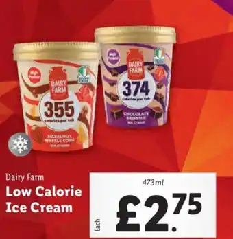 Lidl Dairy Farm Low Calorie Ice Cream offer