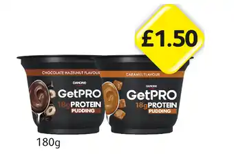 Londis View Danone GetPRO Protein Pudding Chocolate Hazelnut, Caramel offer