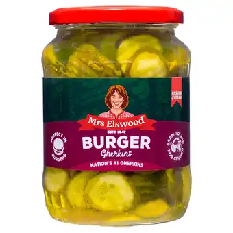 Iceland Mrs Elswood Burger Gherkins 670g offer