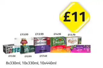 Londis View Stella Artois, Budweiser, Heineken, Carlsberg, Brewdog Mix Pack, John Smith, Strongbow Dark Fruits, Thatchers Blood Oran offer