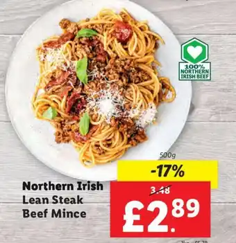 Lidl Northern Irish Lean Steak Beef Mince offer