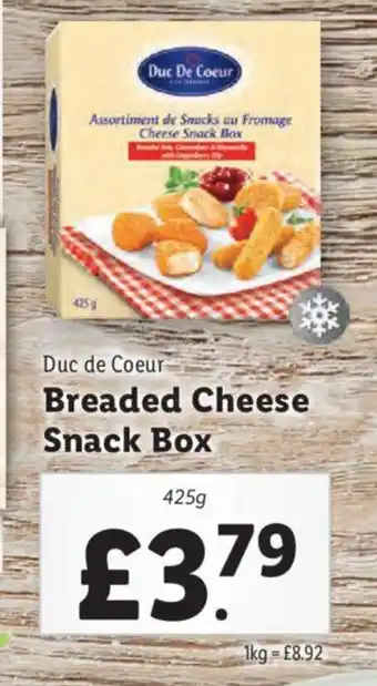 Lidl Duc De Coeur Breaded Cheese Snack Box offer