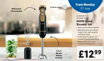 Lidl SILVERCREST® KITCHEN TOOLS 600W Hand Blender Set offer