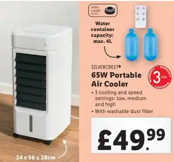 Lidl SILVERCREST 65W Portable Air Cooler offer