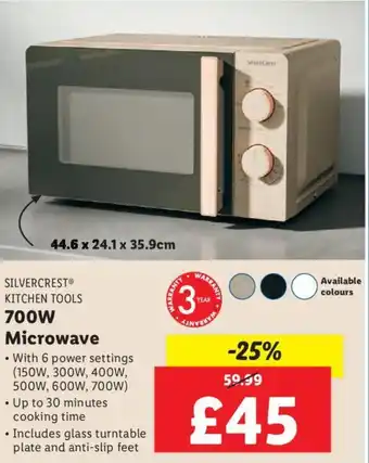 Lidl SILVERCREST® KITCHEN TOOLS 700W Microwave offer