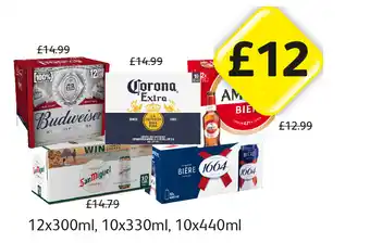 Londis View Budweiser, Corona, Amstel, San Miguel, Kronenbourg offer