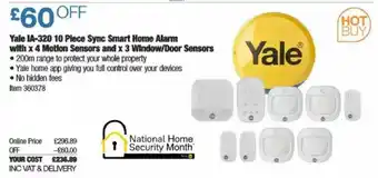 Costco Yale Ia-320 10 Piece Sync Smart Home Alarm With X 4 Motion Sensors And X 3 Window-door Sensors offer
