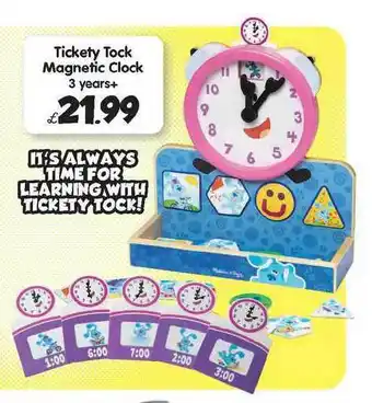 Toymaster Tickety Tock Magnetic Clock offer