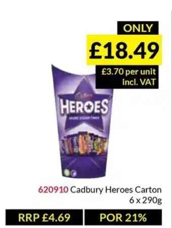 Musgrave MarketPlace Cadbury Heroes Carton offer