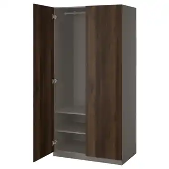 IKEA Pax / storklinta Wardrobe combination, dark grey/dark brown stained oak effect, 100x60x201 cm offer