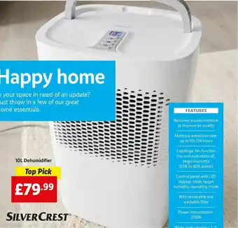 Lidl Silvercrest 10l Dehumidifier offer