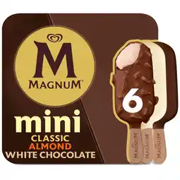 Iceland Magnum Mini Ice Cream Sticks Classic, Almond & White Chocolate 6x 55 ml offer