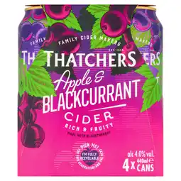 Iceland Thatchers Apple and Blackcurrant Cider 4 x 440ml offer