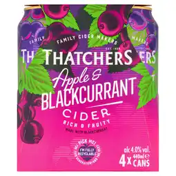 Iceland Thatchers Apple and Blackcurrant Cider 4 x 440ml offer