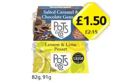 Londis View Pots Salted Caramel & Chocolate Ganache, Lemon & Lime Posset offer