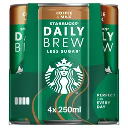 Sainsbury's Starbucks Daily Brew Iced Coffee with Milk 4x250ml offer