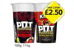 Londis View Pot Noodle Fusions Chilli Chicken, Bombay Bad Boy offer
