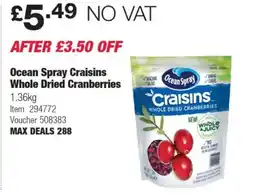 Costco Ocean Spray Craisins Whole Dried Cranberries offer