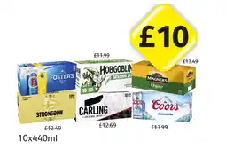 Londis View Fosters, Hobgoblin IPA, Magners, Strongbow, Carling, Coors offer