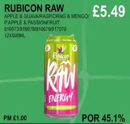 Bestway RUBICON RAW APPLE & GUAVA/RASP/ORNG & MENGO/ P'APPLE & PASSIONFRUIT offer