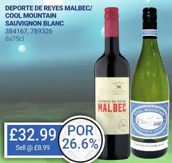 Bestway DEPORTE DE REYES MALBEC/ COOL MOUNTAIN SAUVIGNON BLANC offer