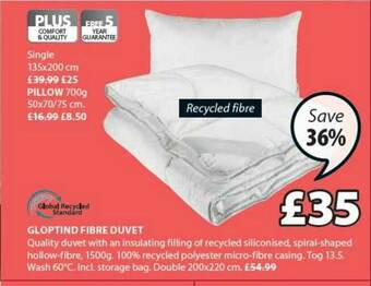 JYSK Gloptind Fibre Duvet offer