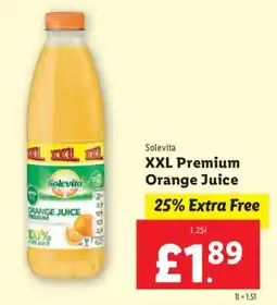 Lidl Solevita XXL Premium Orange Juice offer