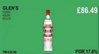 Bestway GLEN'S VODKA offer