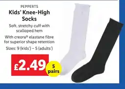 Lidl PEPPERTS Kids' Knee-High Socks offer