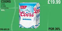 Bestway COORS CANS offer