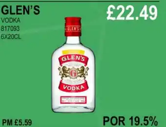 Bestway GLEN'S VODKA offer